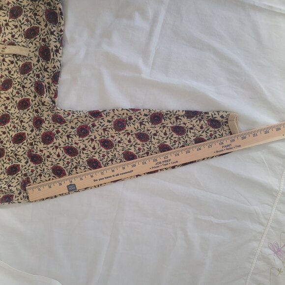 Vintage Blue Red Flowers Cardigan Sweater Outback Red The Limited Size M 1980's - Picture 15 of 15